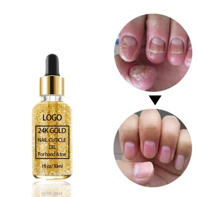 Custom Label Logo OEM Revitalizer Nourishing Repair Toe And Nail Treatment Natural 24K Gold Cuticle Oil