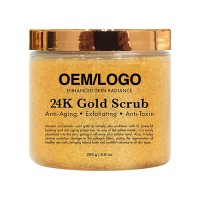 OEM Whitening Anti Aging Wrinkle 24k Gold Custom Body Scrub Jar