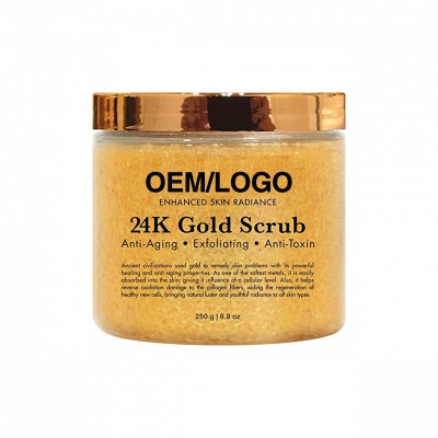 Makeup cosmetics 100% natural organic 24k body scrub gold